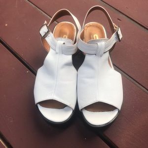 S&M platform sandals white size 9